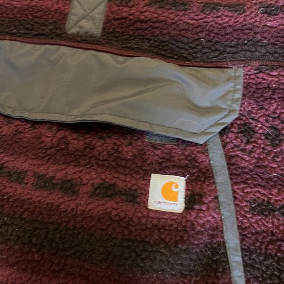 Carhartt Women's Relaxed Fit Fleece Pullover XS Port Geometric Print - Picture 2 of 6